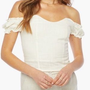 Off-the-shoulder Linen Top